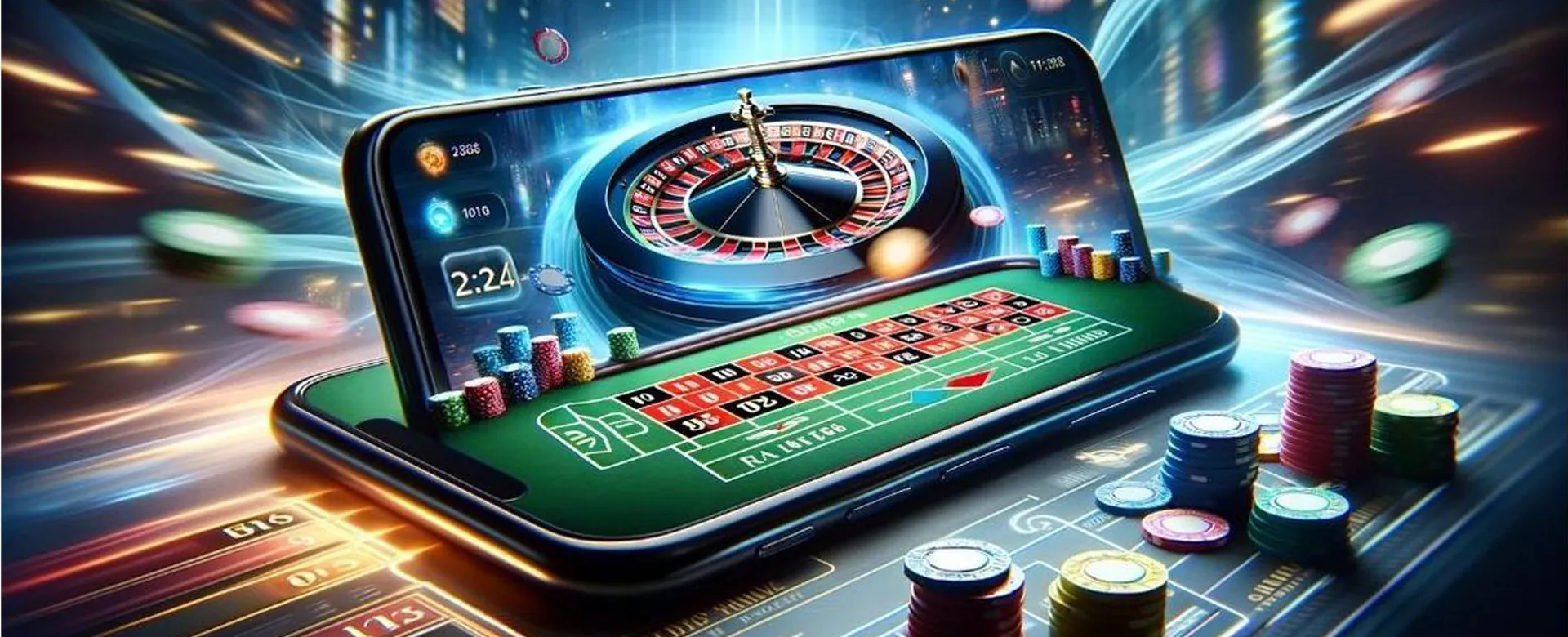 DAILYJILI Live Roulette Wheel with golden chips and bright lights